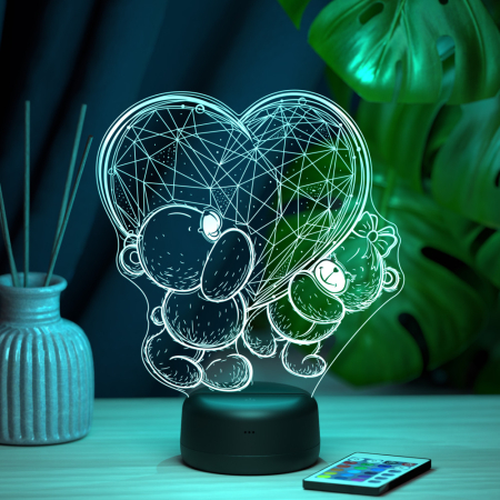 3D светильник  Светильник "Медвежата (Большая любовь)"