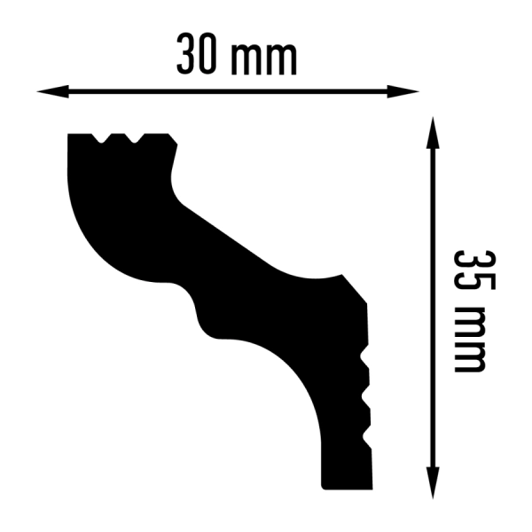 Плинтус потолочный Плинтэкс H 30/35 (120 шт)