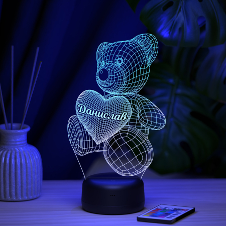 3D светильник  Светильник "Мишка с именем Данислав"