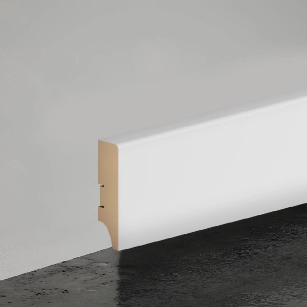 2К Напольный плинтус МДФ Stella 60 Белый 2000х60х16 (7шт.упак.)