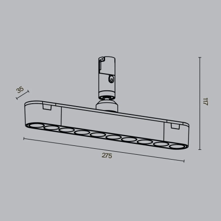 Трековый светильник Technical TR203-1-10W3K-S-B