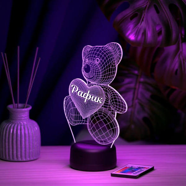 3D светильник  Светильник "Мишка с именем Рафик"