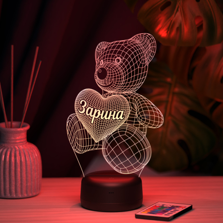 3D светильник  Светильник "Мишка с именем Зарина"