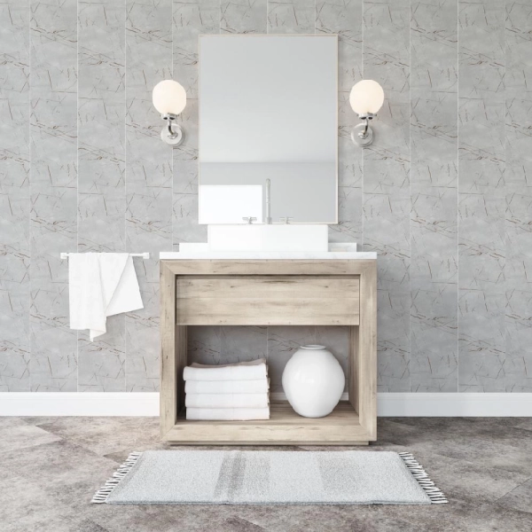 Панель ПВХ Мрамор Грей 673/1 2,6*0,25 Stella Slim 5мм Light (15)