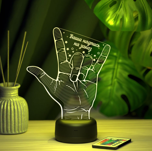 3D светильник  Светильник "Рука рок"