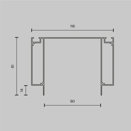 Профиль Technical ALM-11681-PL-W-2M