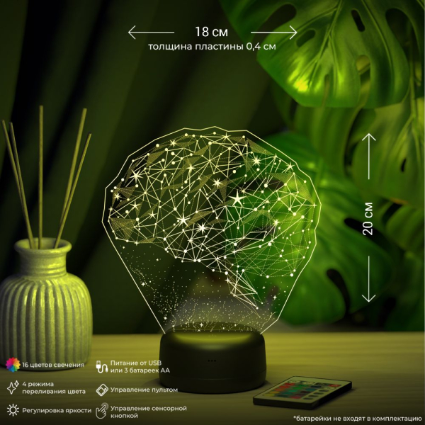 3D светильник  Светильник "Мозг (Нейронные сети)"