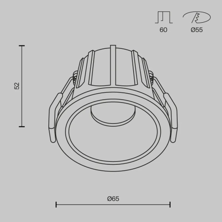 Встраиваемый светильник Technical DL043-01-10W3K-RD-W