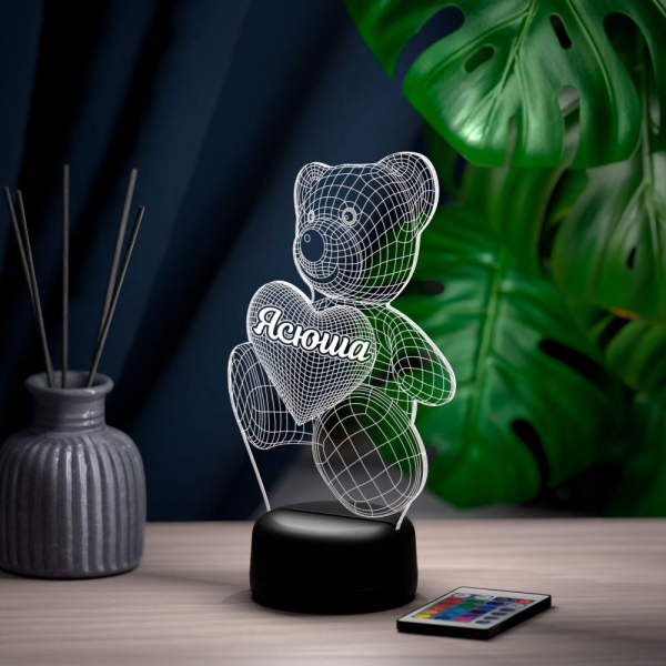 3D светильник  Светильник "Мишка с именем Ясюша"