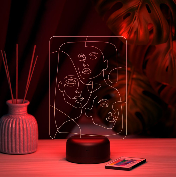 3D светильник  Светильник "Лица"