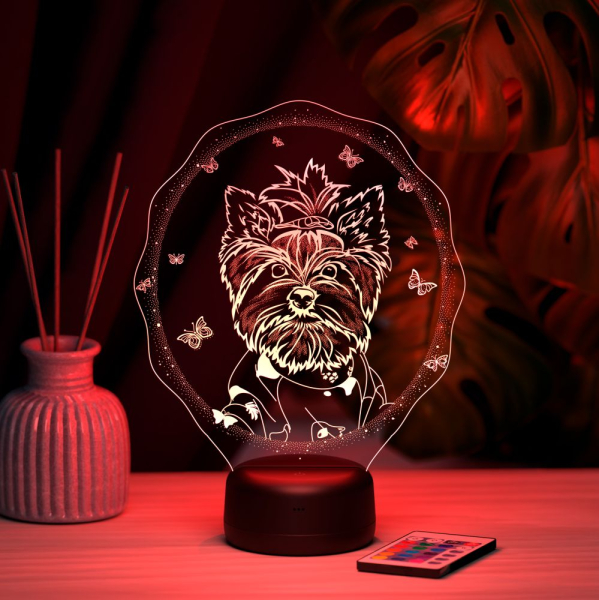 3D светильник  Светильник "Йоркширский терьер #2"