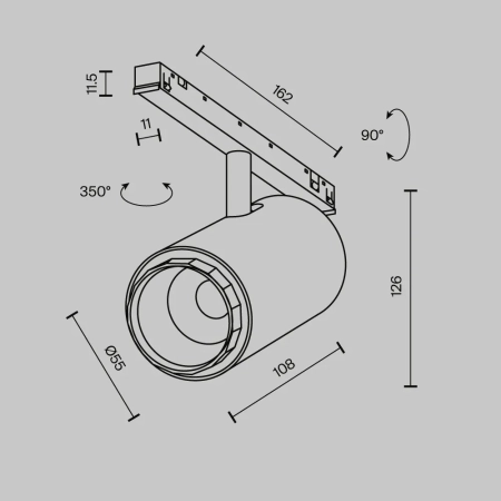 Трековый светильник Technical TR244-12W4K-B
