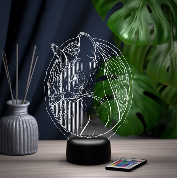 3D светильник  Светильник "Кот Сфинкс"