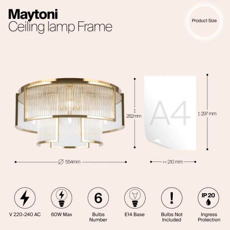 Потолочный светильник Maytoni MOD174CL-06G