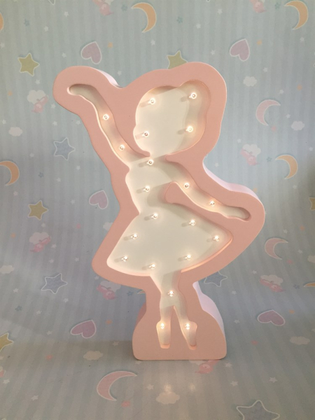 Детский ночник Балеринка "Нежно-розовый / Белый"