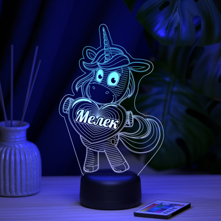 3D светильник  Светильник "Единорог с именем Мелек"