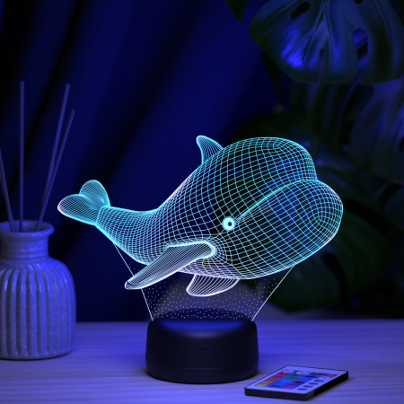 3D светильник  Светильник "Кит"