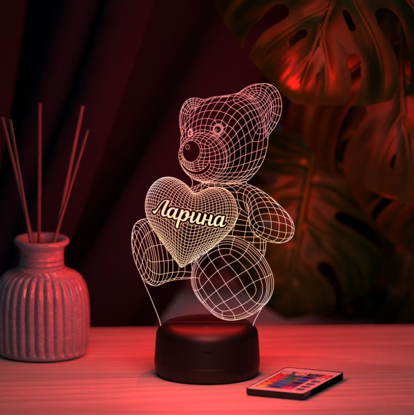3D светильник  Светильник "Мишка с именем Ларина"