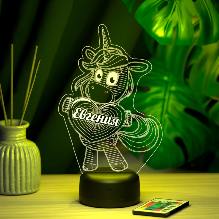 3D светильник  Светильник "Единорог с именем Евгения"