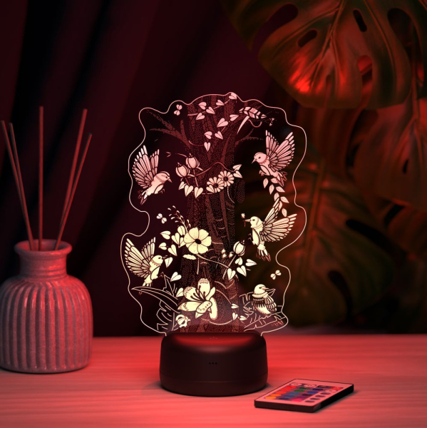 3D светильник  Светильник "Дерево с птицами"