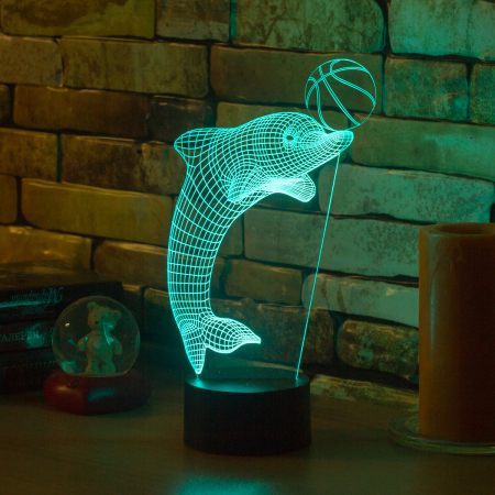 3D светильник  Дельфин и мяч