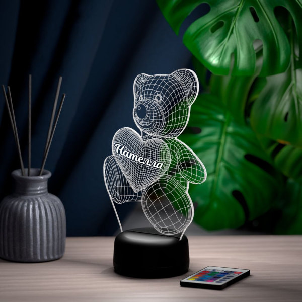 3D светильник  Светильник "Мишка с именем Нателла"