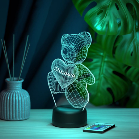 3D светильник  Светильник "Мишка с именем Милиса"
