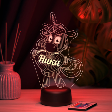 3D светильник  Светильник "Единорог с именем Ника"