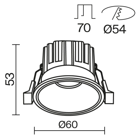 Встраиваемый светильник Technical DL058-7W3K-BS