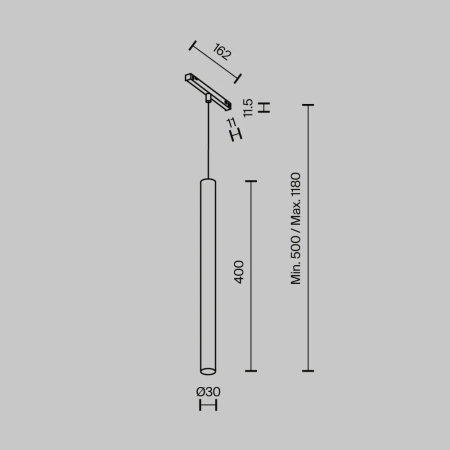 Трековый светильник Technical TR245-4-7WTW-DSZ-B