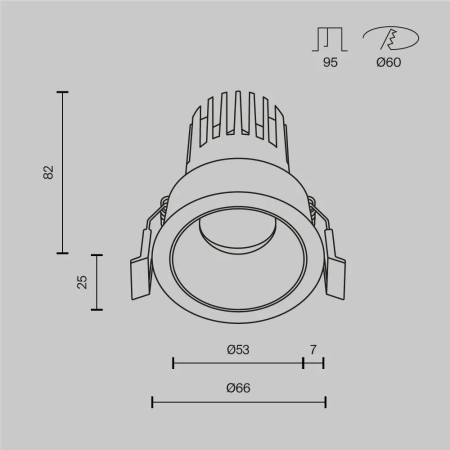 Встраиваемый светильник Technical DL115-10W-3K-W