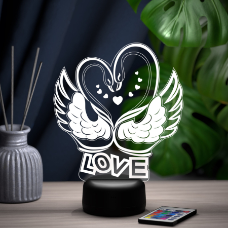 3D светильник  Светильник "Лебединая верность"