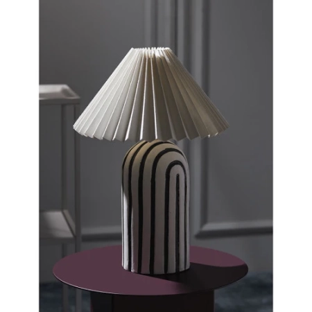 Светильник настольный stripel, D30х44 см, черный/белый