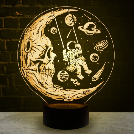 3D светильник  Космонавт на качелях