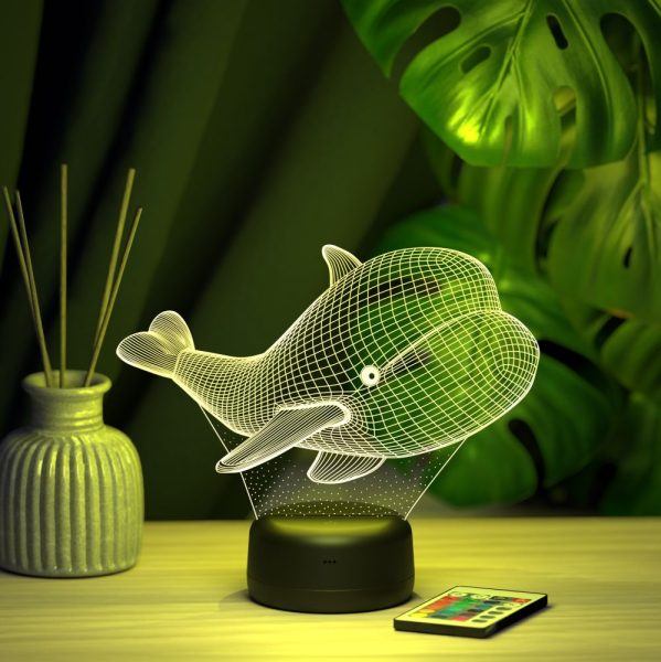 3D светильник  Светильник "Кит"