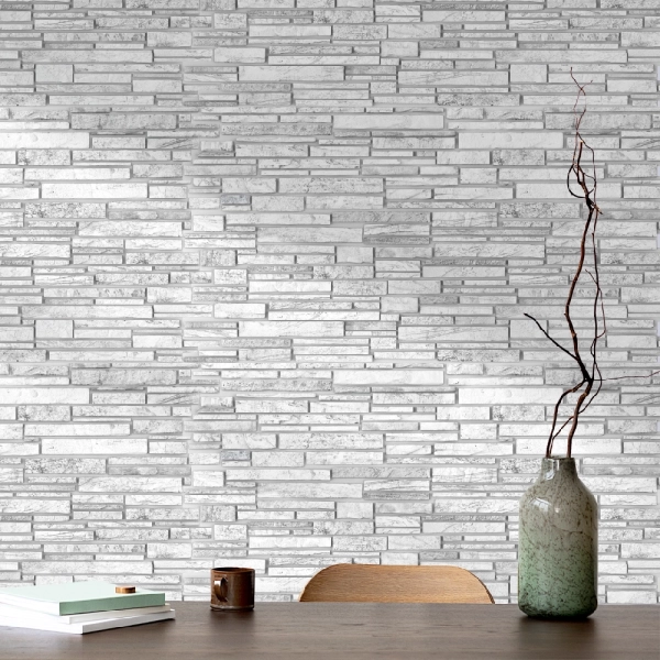 Панель ПВХ 0,4 камень Пластушка черно-белая