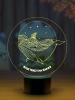 3D светильник  Светильник "Кит и море"