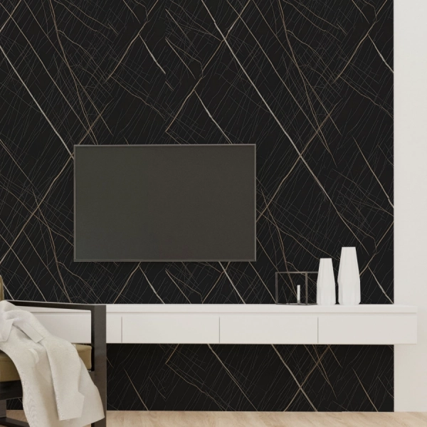 Панель PVC глянец Мелони Wall Чёрный сатин М-052/1 1200*600*1,5мм (4 шт в упак)