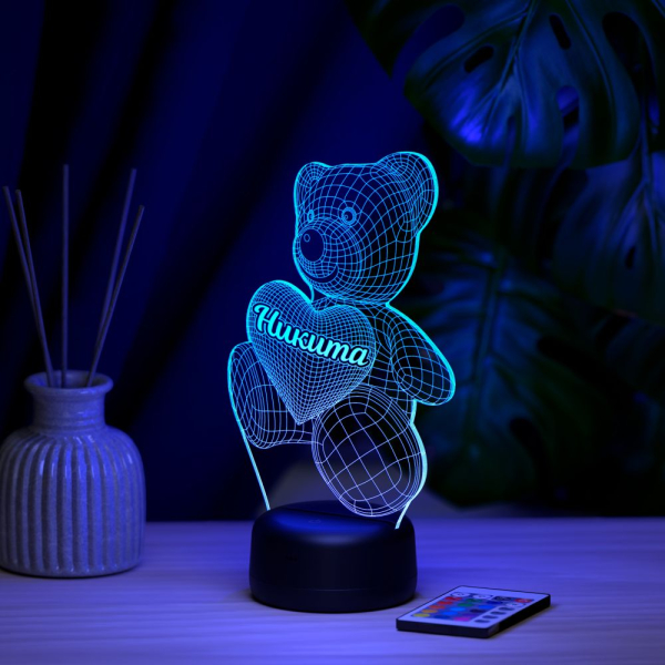 3D светильник  Светильник "Мишка с именем Никита"