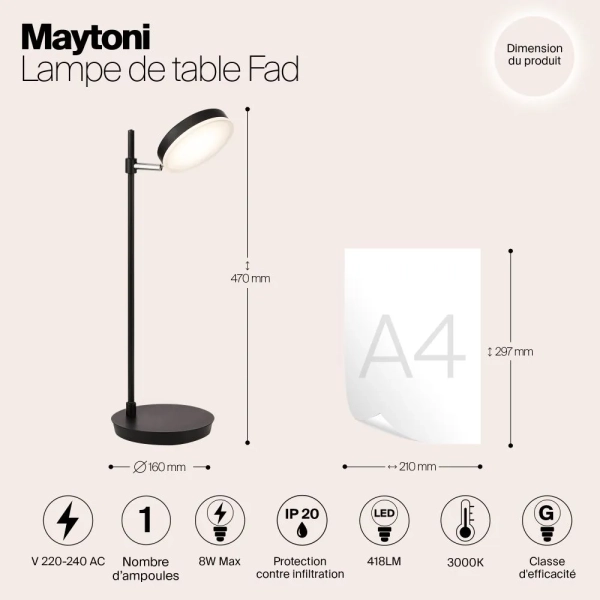 Настольный светильник Maytoni MOD070TL-L8B3K