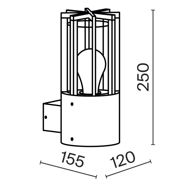 Уличный настенный светильник Outdoor O453WL-01GF