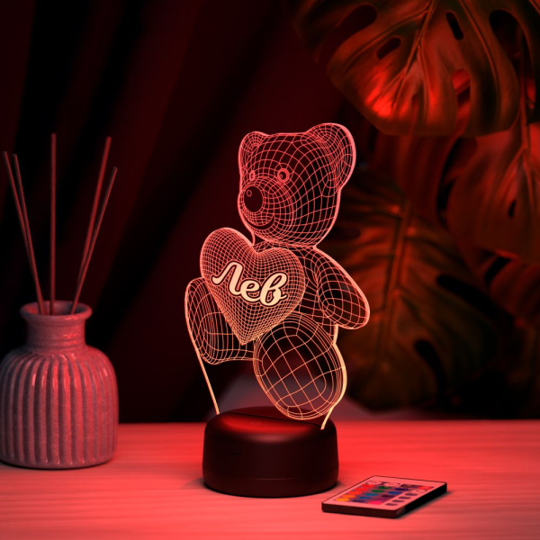 3D светильник  Светильник "Мишка с именем Лев"