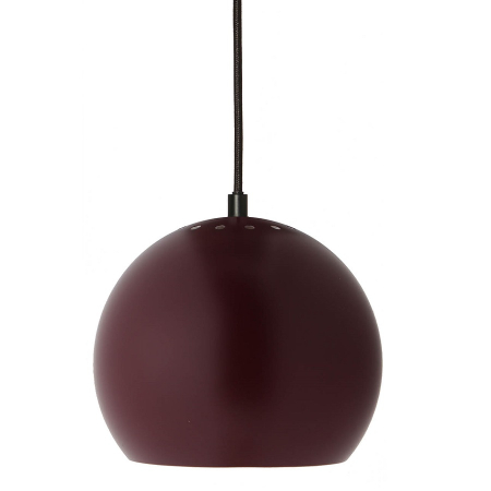 Лампа подвесная ball, бордовая матовая, черный шнур