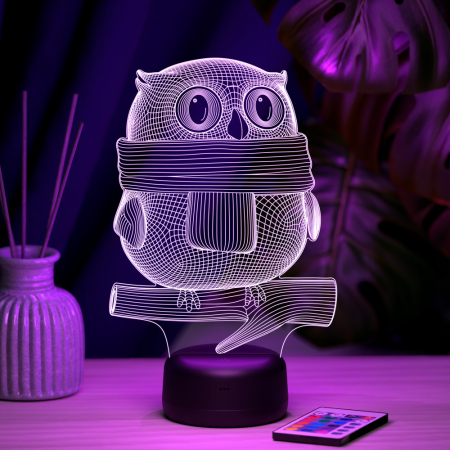 3D светильник  Светильник "Сова в шарфике"