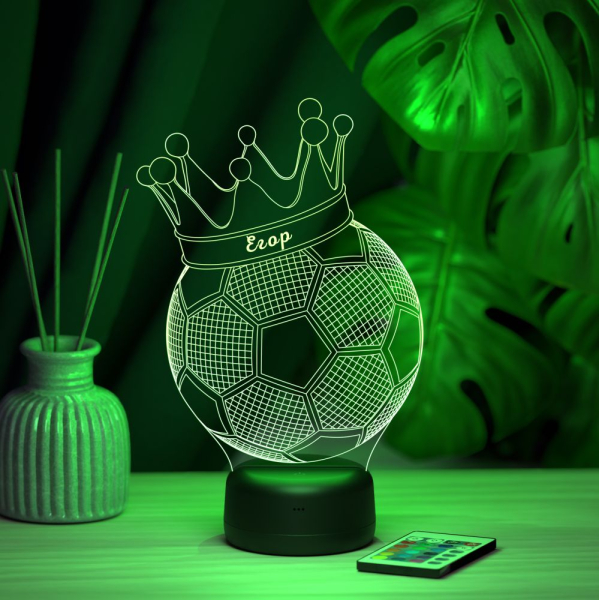 3D светильник  Светильник "Мяч с короной с именем Егор"