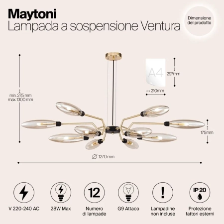 Подвесной светильник Maytoni MOD012CL-12G