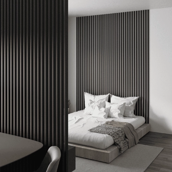 2К Интерьерная рейка МДФ Stella Милана Standard Black Edition 20*30*2700 (уп.8 шт.)