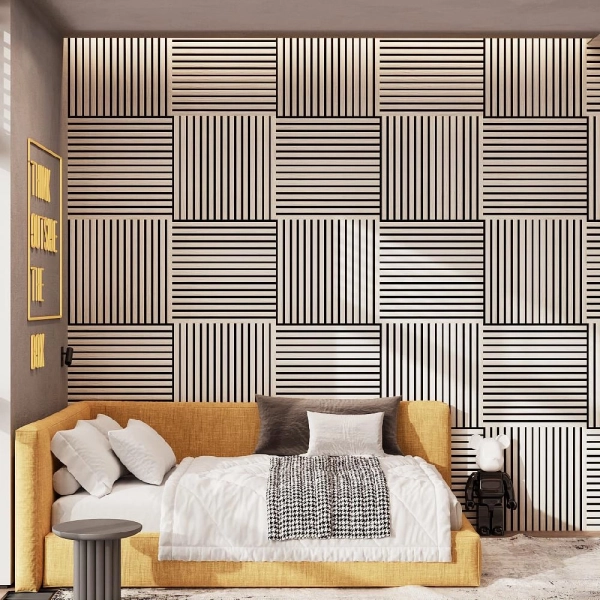 Панель Стеновая Акустическая Stella Comfort Standart Лиственница Лагерта 600х600х9 (уп.1шт.)