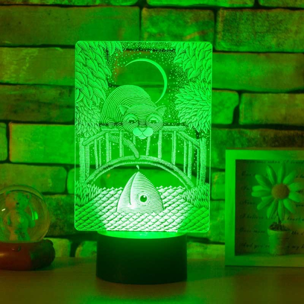 3D светильник  Светильник "Кот в лунную ночь"