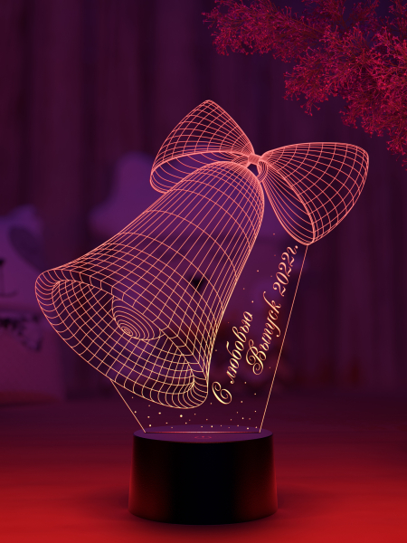 3D светильник  Светильник "Колокольчик подарок для учителя"